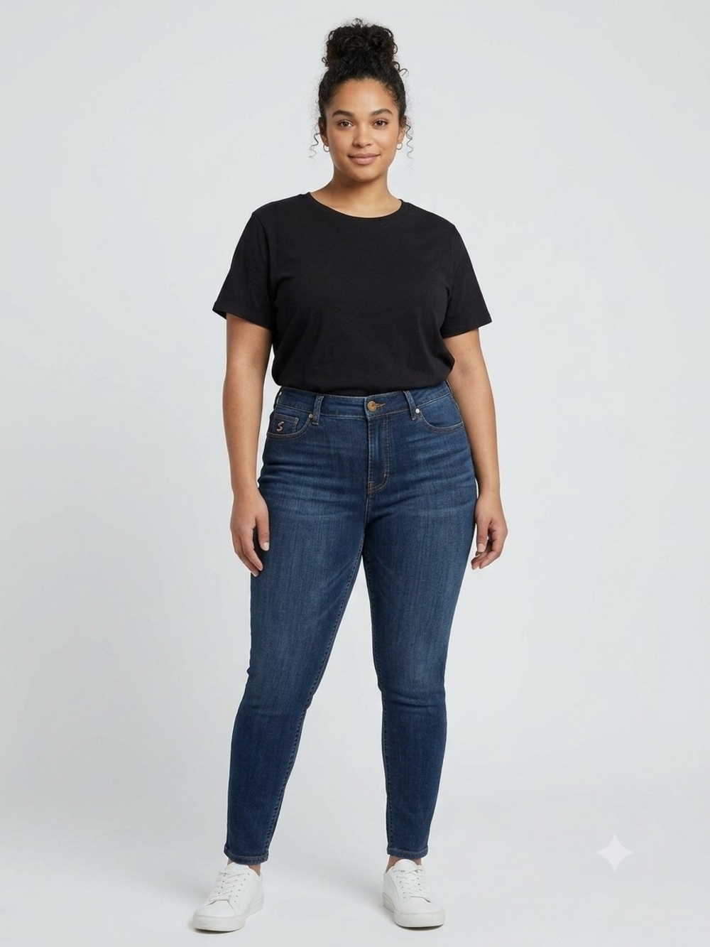 Seven 7 Classic High-Rise Skinny Jeans in Dark Blue - Picture 1 of 5